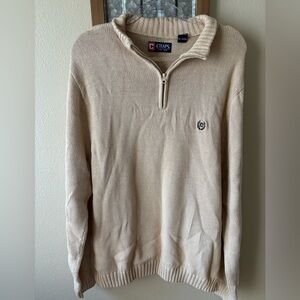Chaps Beige Zip-Up Men's Sweater